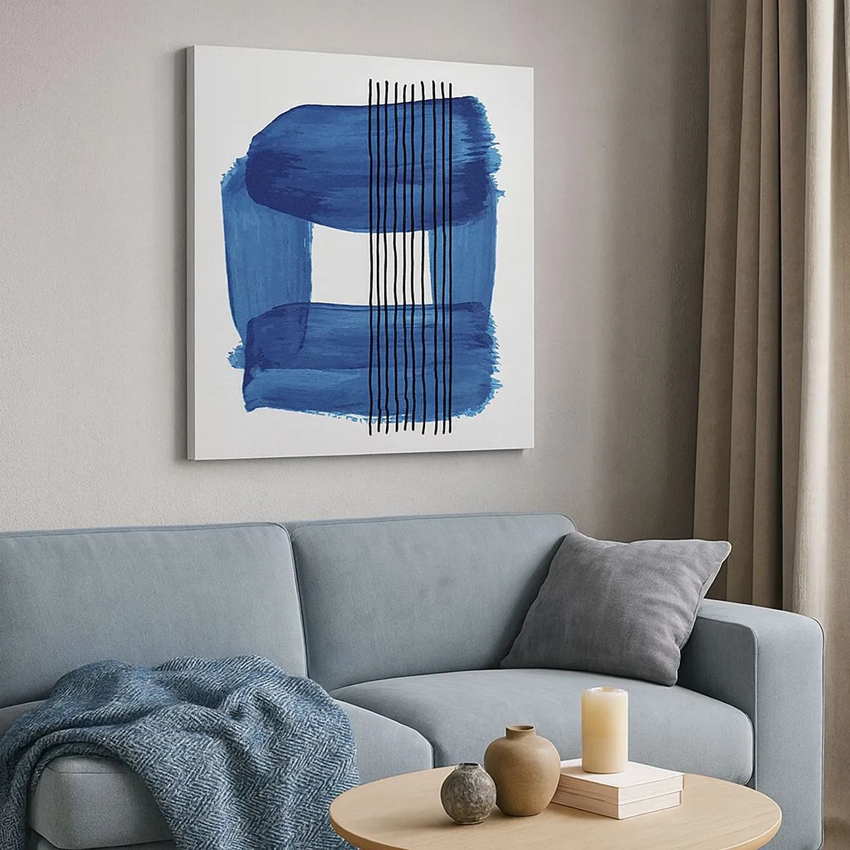 Obraz na plátně - Modročerná kompozice - 30x30 cm
