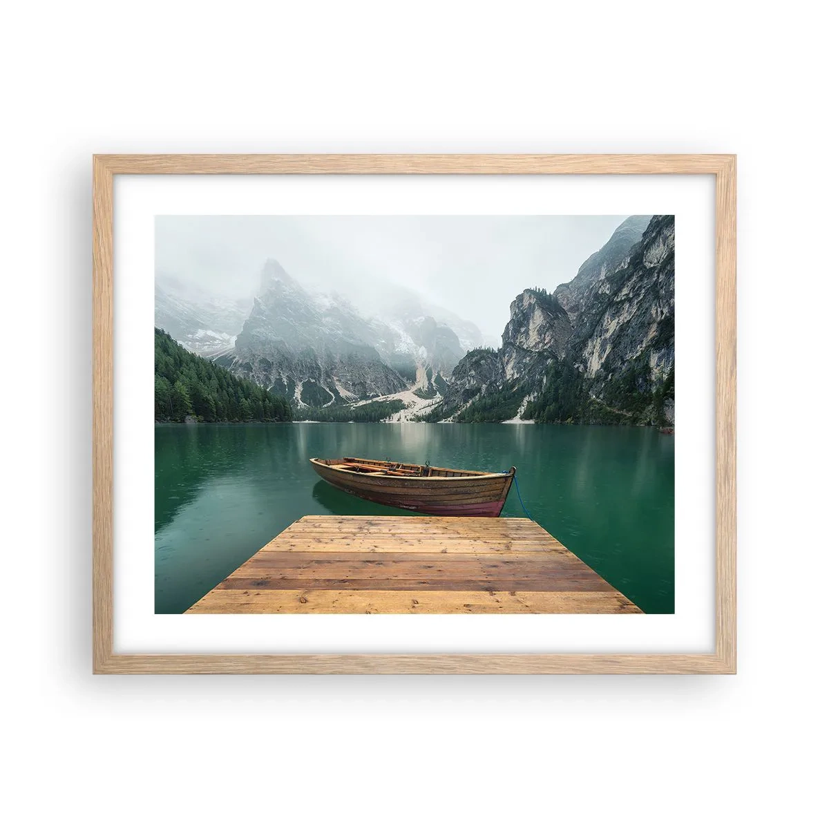 Plakát v rámu světlý dub - „Hrdé skály vepředu“ - 50x40 cm