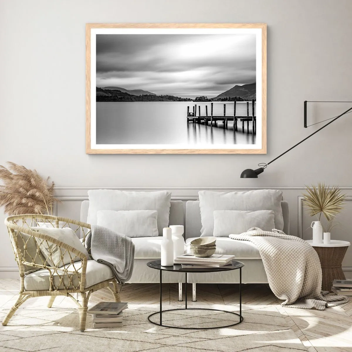 Plakát v rámu světlý dub - Jemnost a síla - 70x50 cm