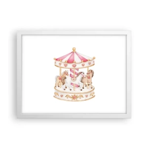 Plakát v bílém rámu - Sladký svět dětství - 40x30 cm