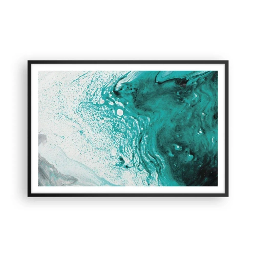 Plakát v černém rámu - Propadnout v bílé a tyrkysové - 91x61 cm