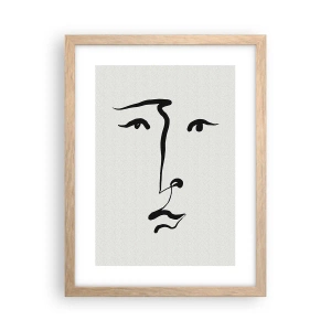 Plakát v rámu světlý dub - Jednoduchý portrét - 30x40 cm