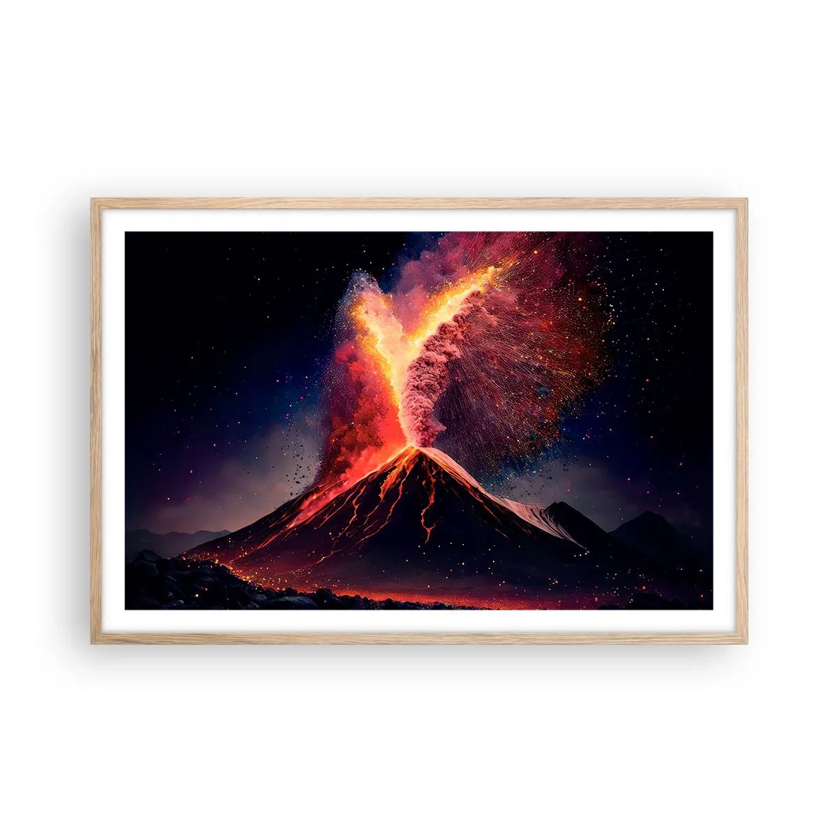 Plakát v rámu světlý dub - Krása a hrůza - 91x61 cm