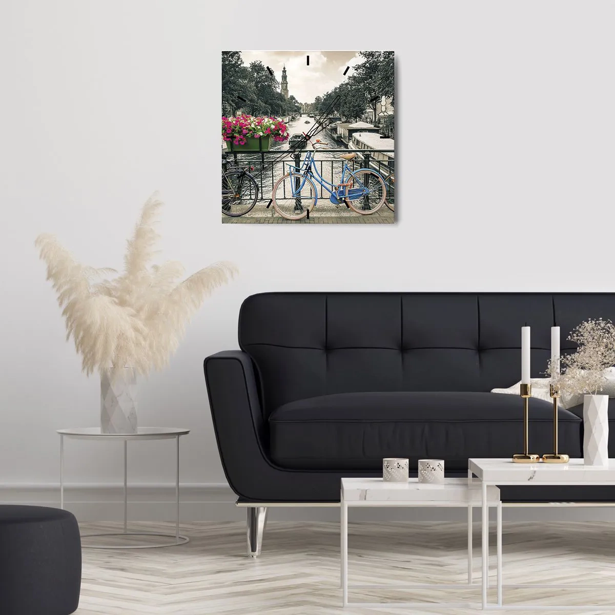 Nástěnné hodiny - Barvy  amsterdamské ulice - 30x30 cm