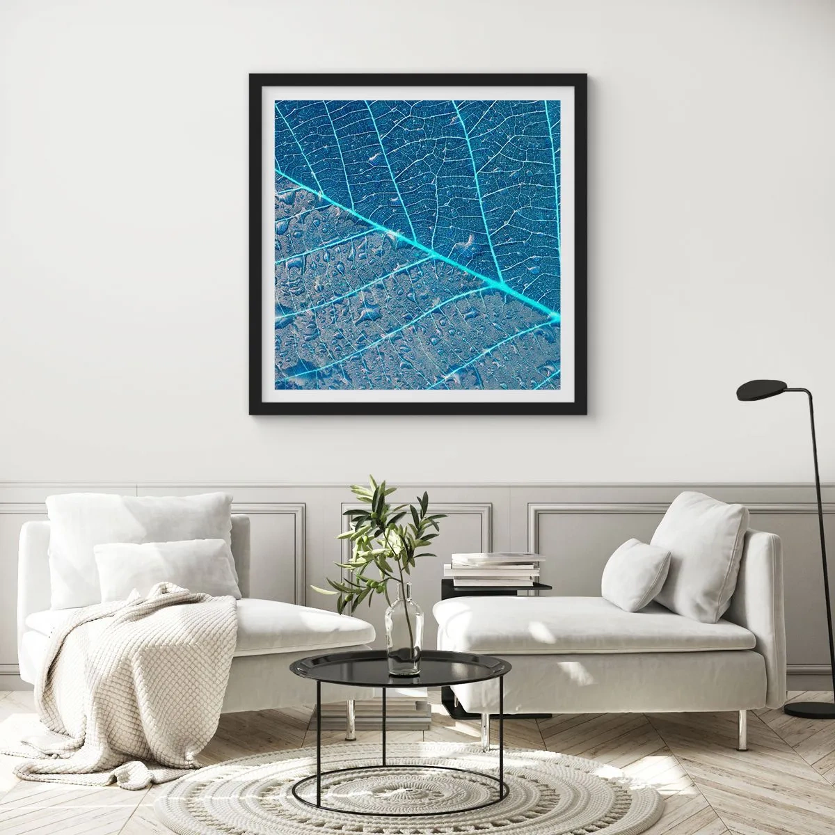 Plakát v černém rámu - Život v modři - 60x60 cm