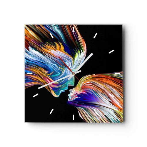 Nástěnné hodiny - Fúze energie a světla - 30x30 cm
