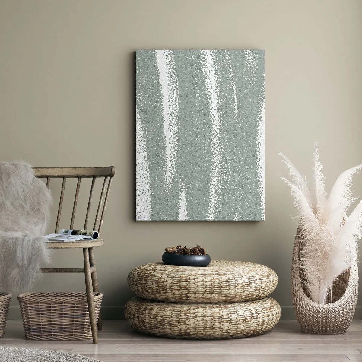 Obraz na plátně - Abstrakce v zimním stylu - 45x80 cm