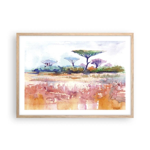 Plakát v rámu světlý dub - Barvy savany - 70x50 cm