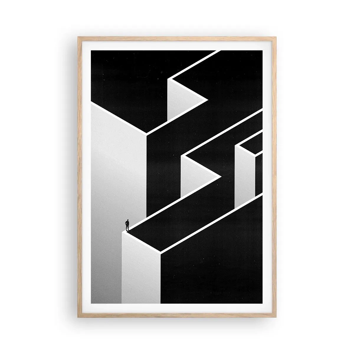 Plakát v rámu světlý dub - Osamělost na vrcholu - 70x100 cm