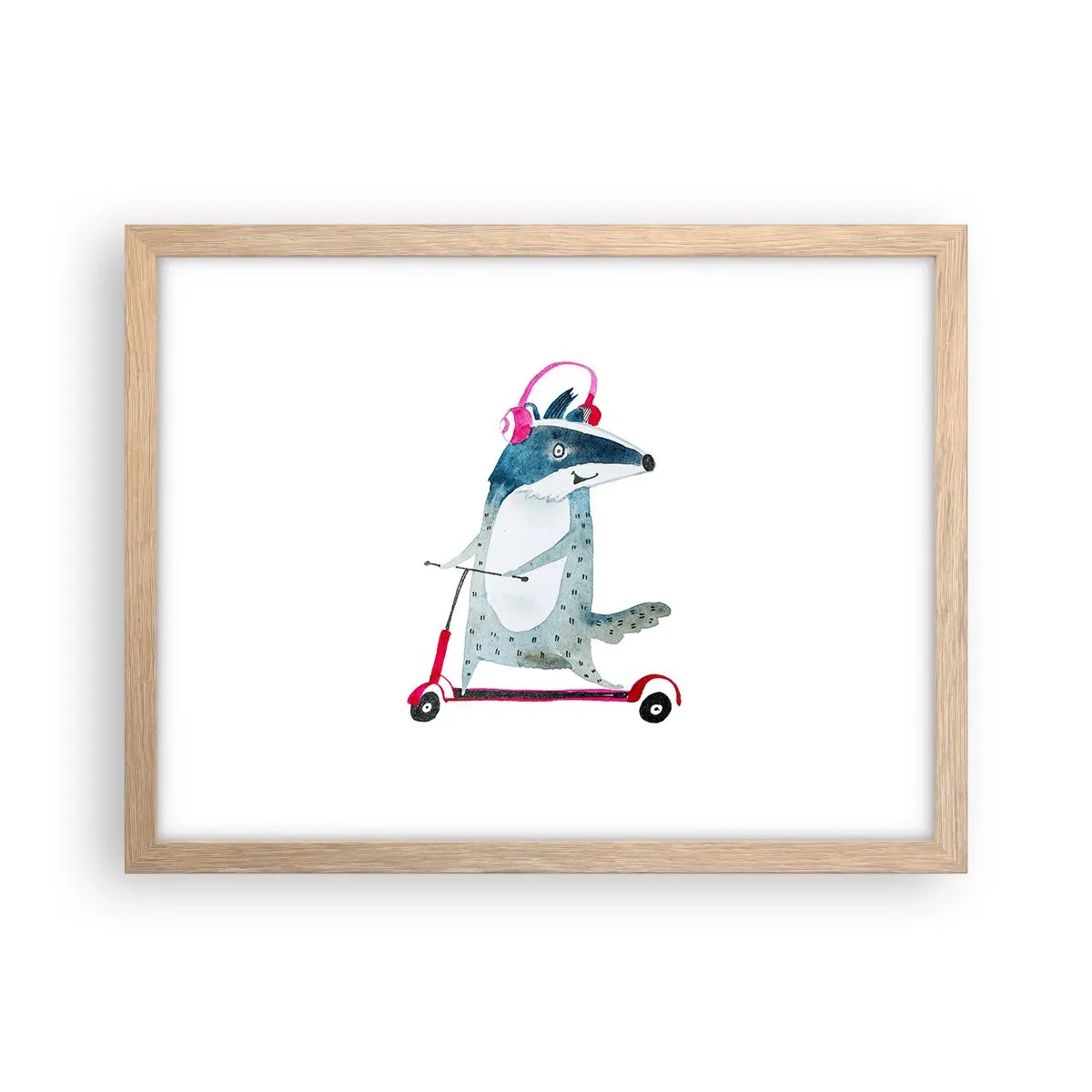 Plakát v rámu světlý dub - Jezevčí radosti - 40x30 cm