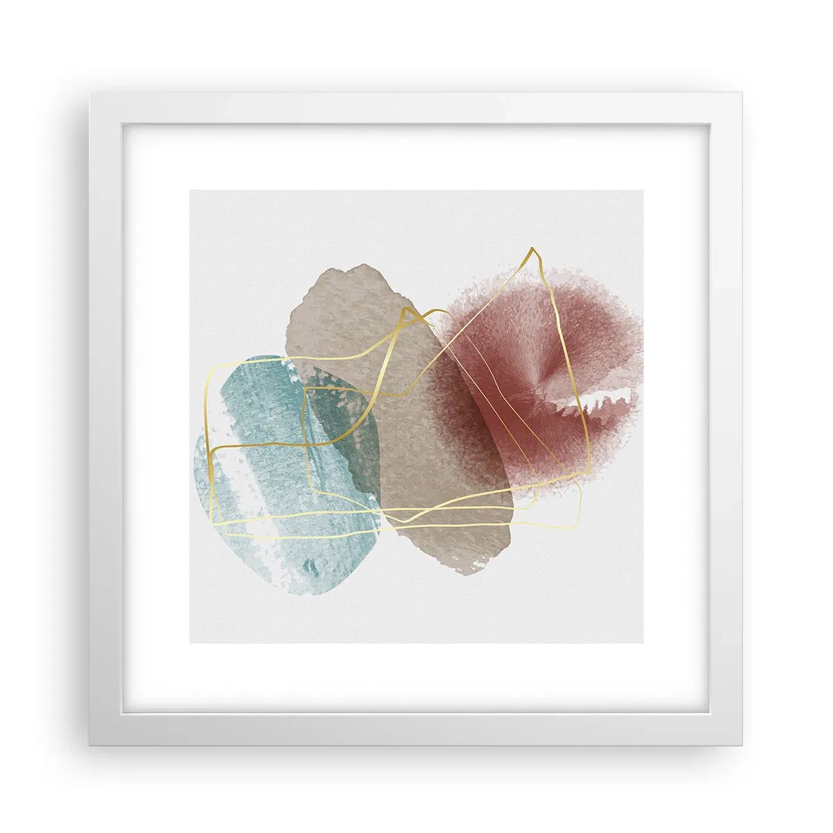 Plakát v bílém rámu - Korálky prostoru - 30x30 cm