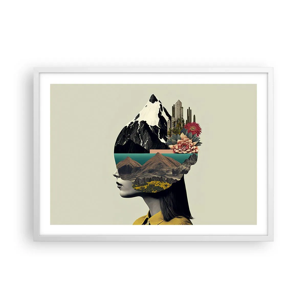 Plakát v bílém rámu - Žena – vždy tajemství - 70x50 cm