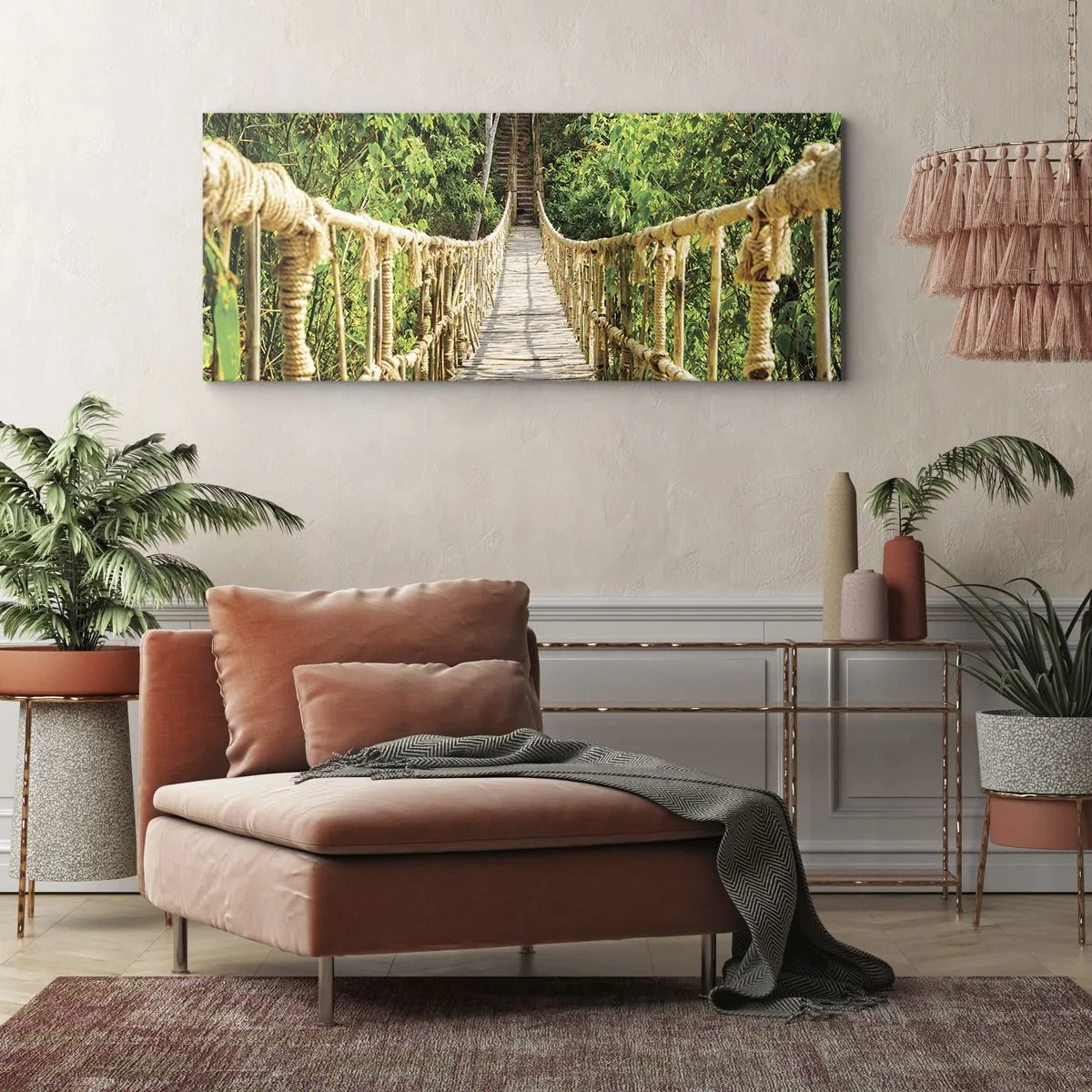 Obraz na plátně - Zavěšený v zelené - 120x50 cm