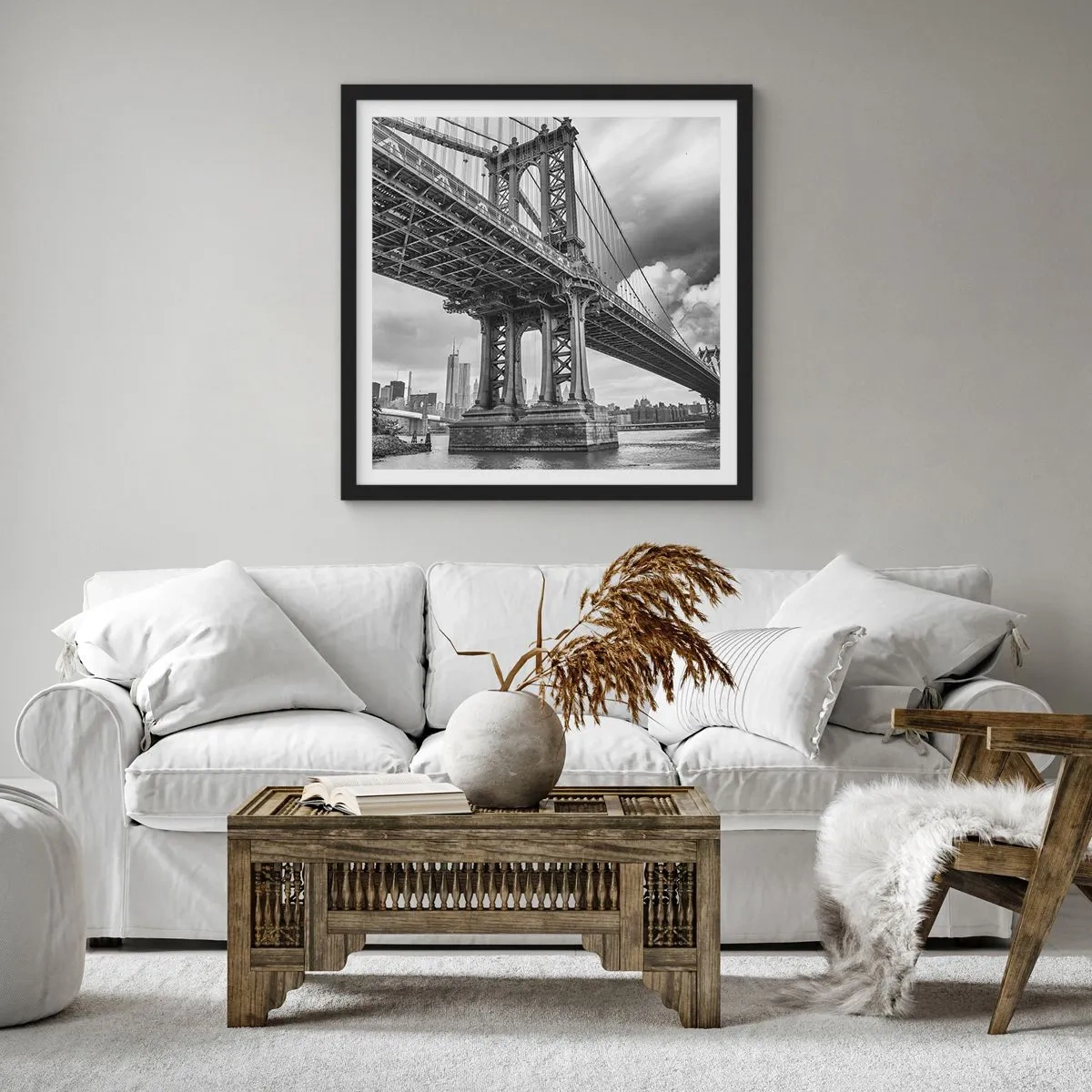 Plakát v černém rámu - Do srdce města - 40x40 cm