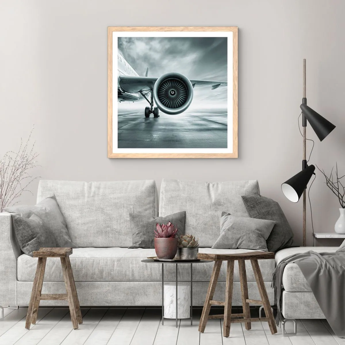 Plakát v rámu světlý dub - Toto je síla! - 50x50 cm