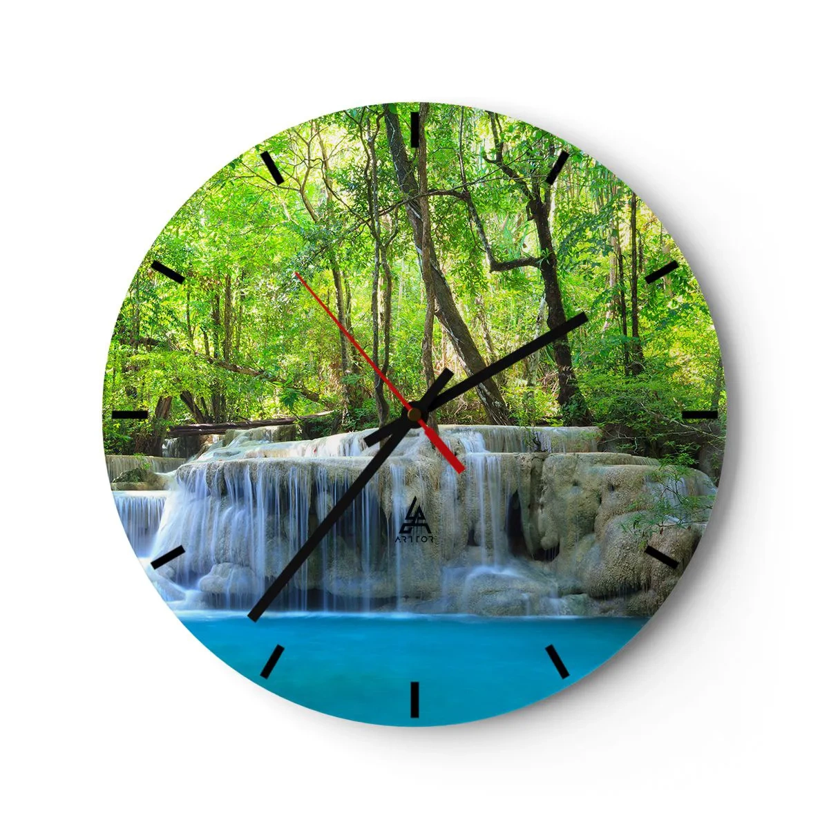 Nástěnné hodiny - Utonout v tyrkysu a zeleni - 40x40 cm