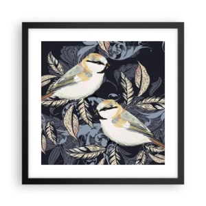 Plakát v černém rámu - Žlutomodrá píseň - 40x40 cm