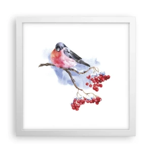 Plakát v bílém rámu - Barevná zima - 30x30 cm