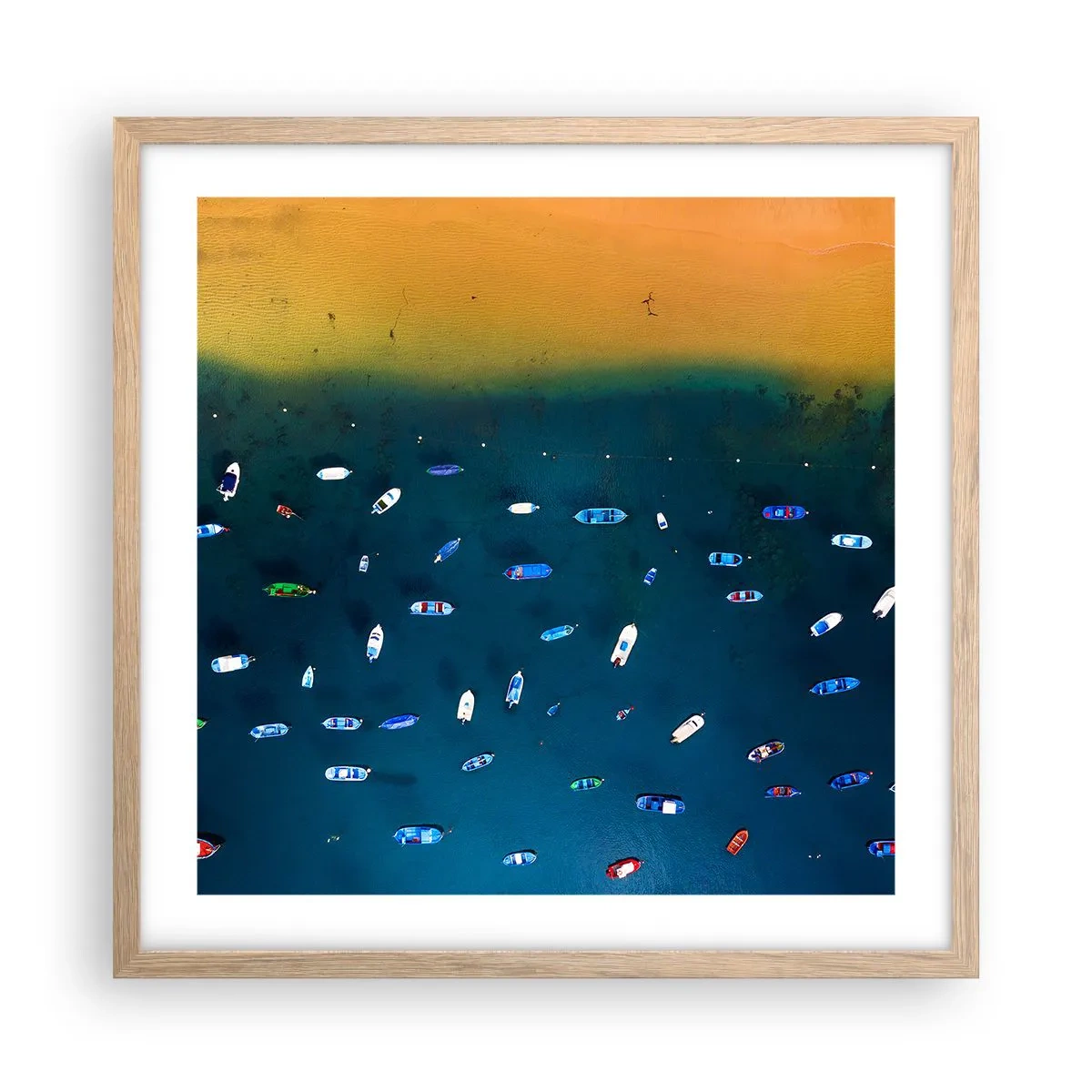 Plakát v rámu světlý dub - Prázdninová hra - 50x50 cm