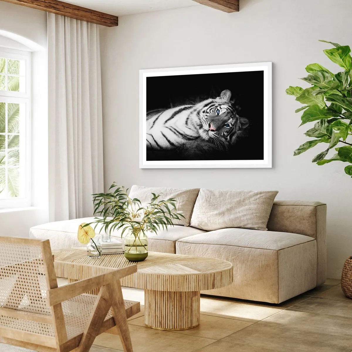 Plakát v bílém rámu - Divočina a klid - 91x61 cm