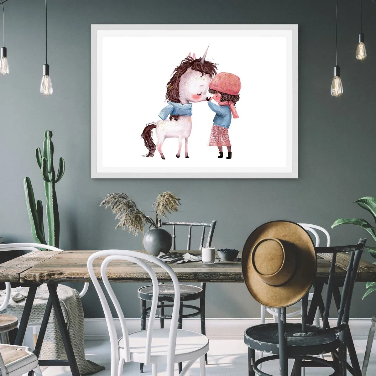 Plakát v bílém rámu - Zimní příběh - 100x70 cm