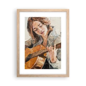Plakát v rámu světlý dub - Koncert pro kytaru a dívčí srdce - 30x40 cm