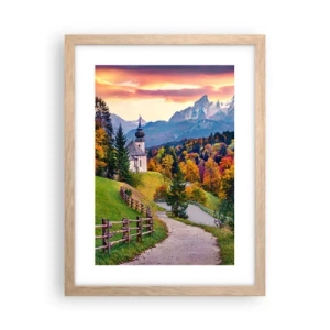 Plakát v rámu světlý dub - Naprosto ideální krajina - 30x40 cm