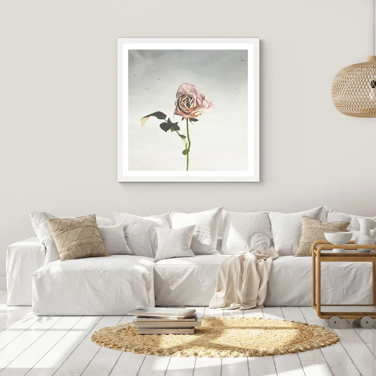 Plakát v bílém rámu - Vítání jara - 60x60 cm
