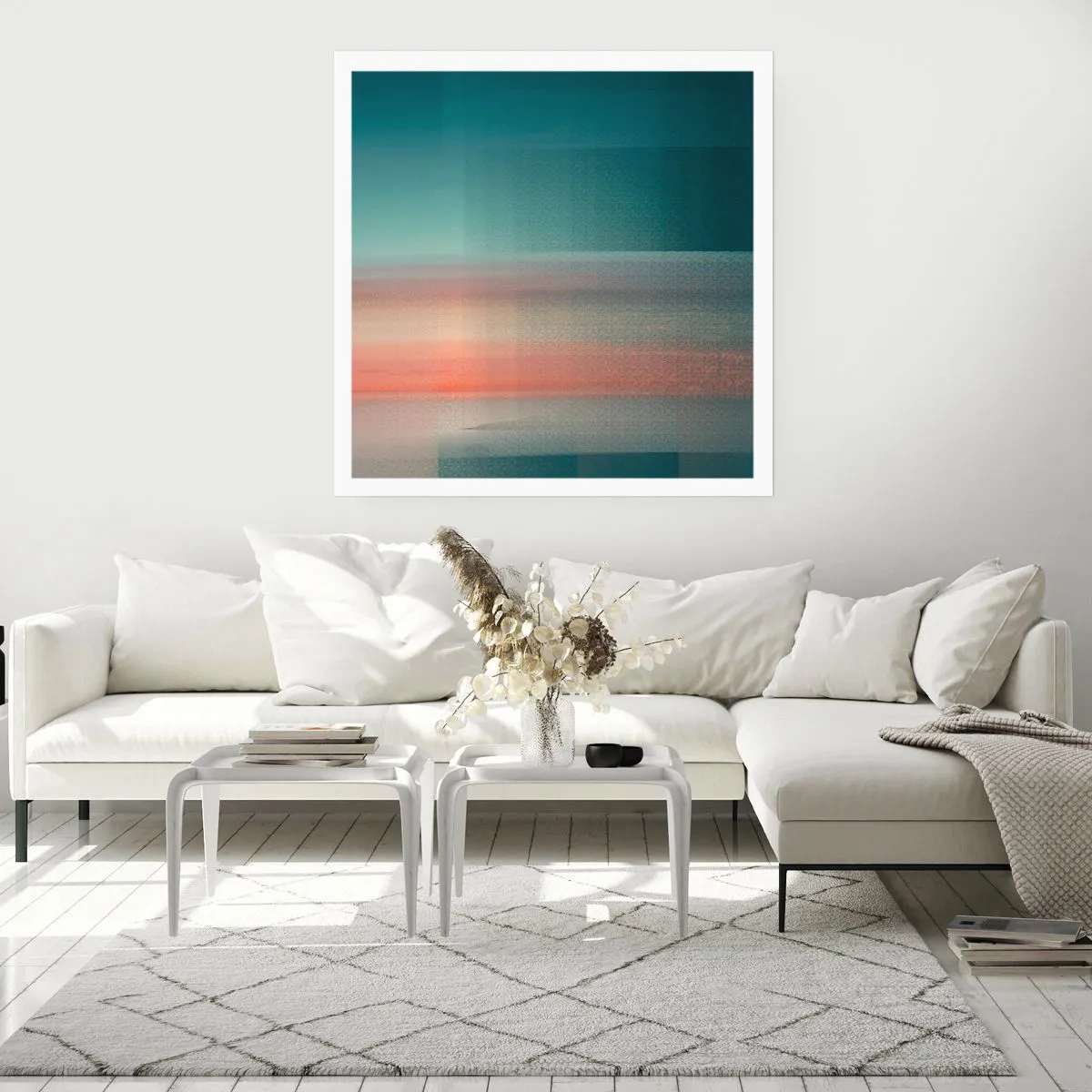 Plakát - Abstrakce: vlny světla - 60x60 cm
