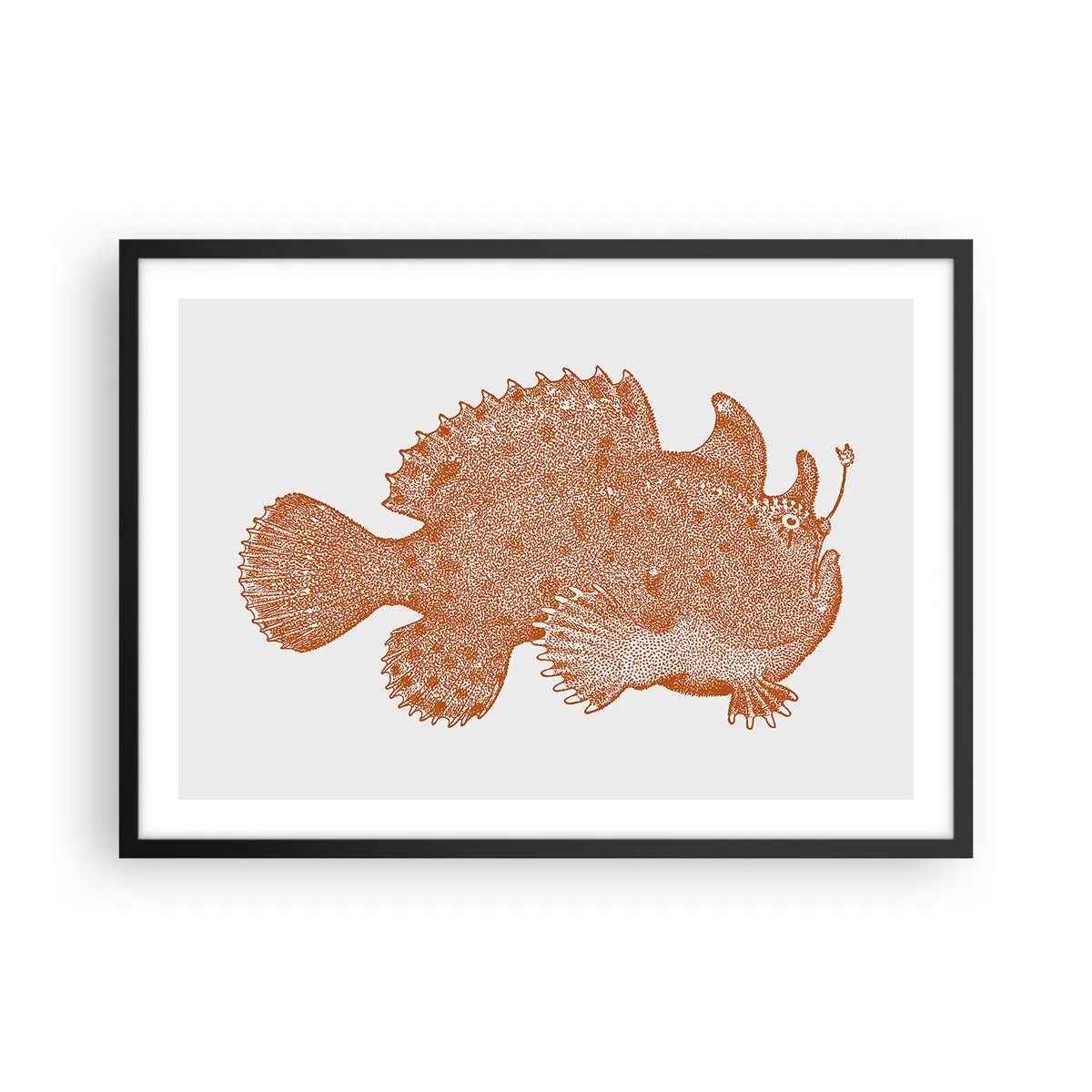 Plakát v černém rámu - A nakonec ryba - 70x50 cm