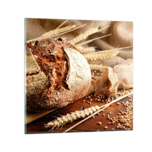 Obraz na skle - Chutný, voňavý, křupavý - 30x30 cm