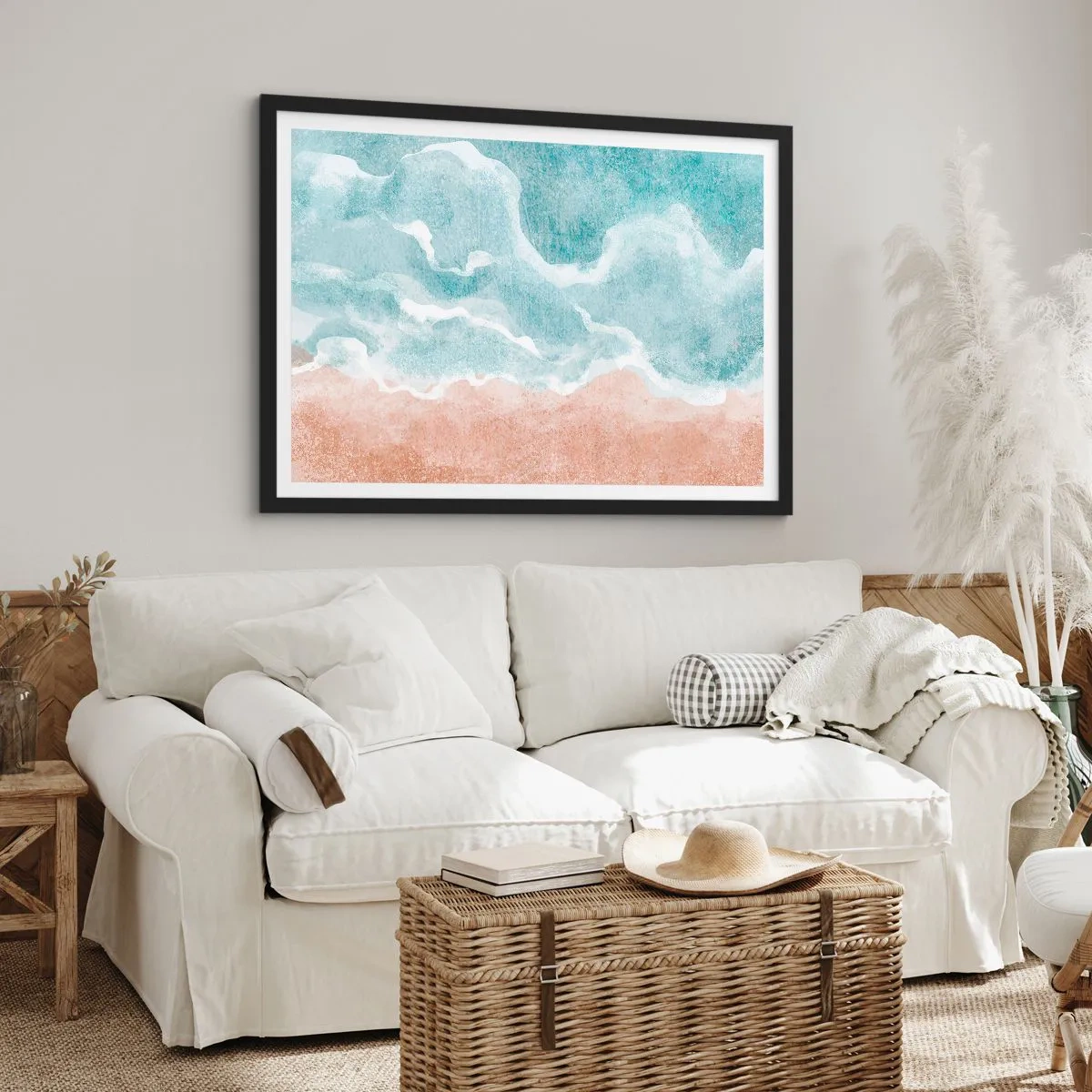 Plakát v černém rámu - Abstrakce mraků - 70x50 cm