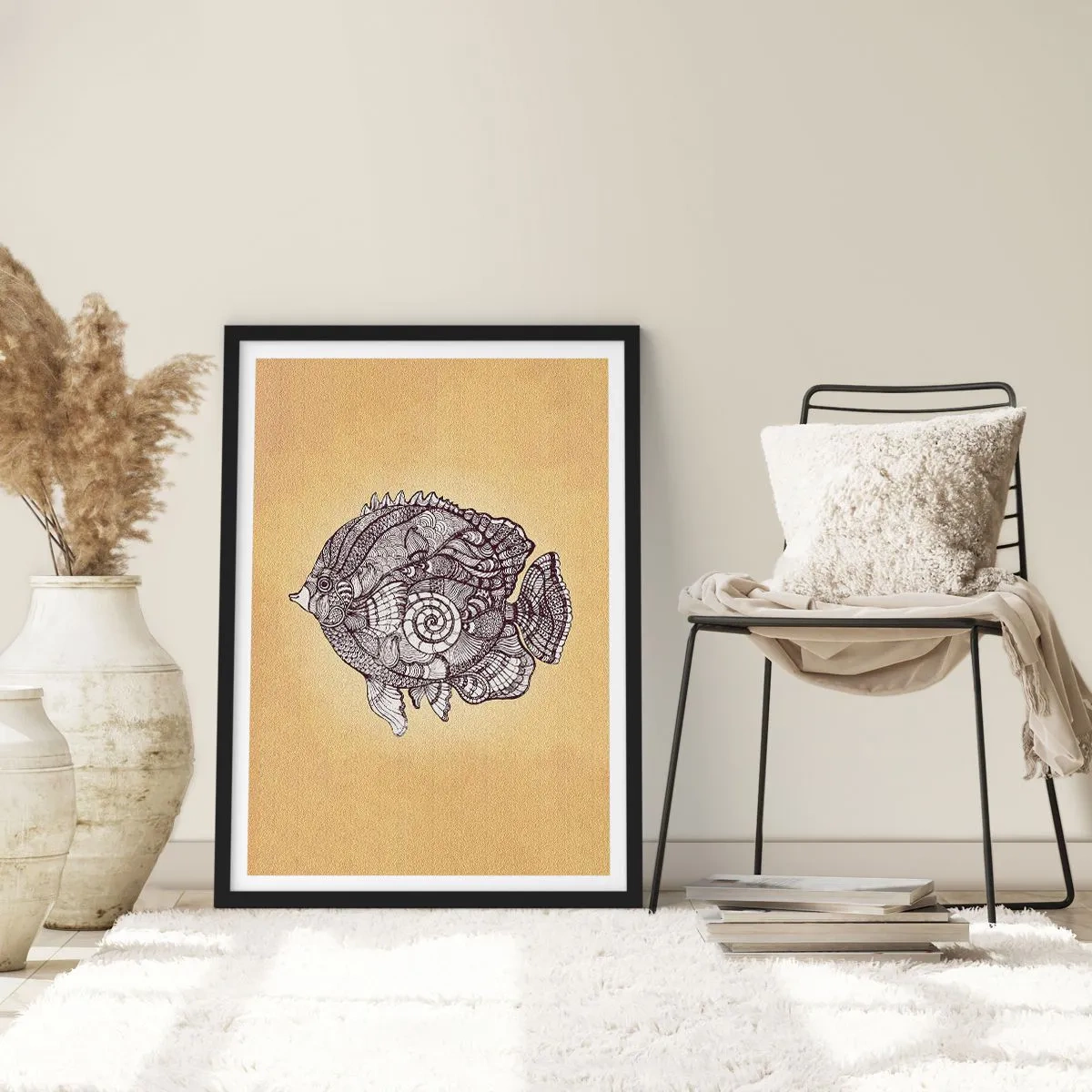 Plakát v černém rámu - Z oceánu ornamentů - 50x70 cm