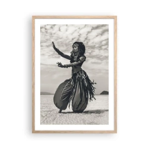 Plakát v rámu světlý dub - Tanec jižních ostrovů - 50x70 cm