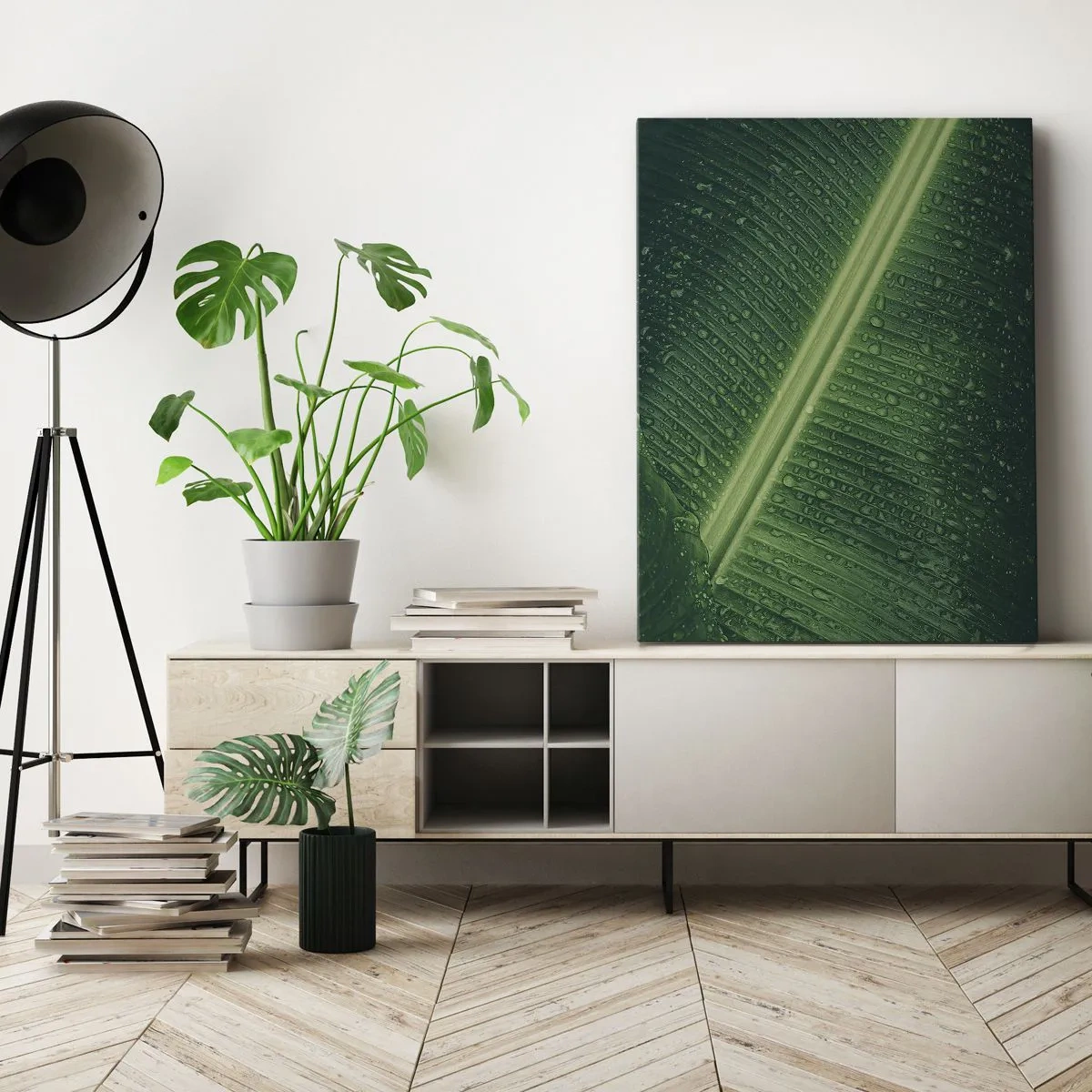 Obraz na plátně - Struktura zelené - 45x80 cm
