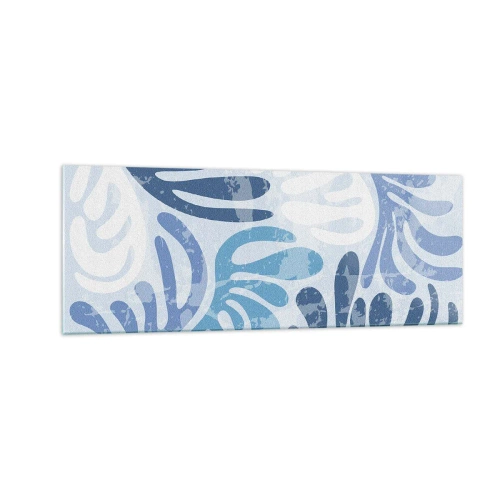 Obraz na skle - Modré kapradí - 140x50 cm