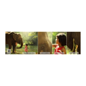 Vzor Fototapety Samolepicí Deluxe Sticker - Síla přátelství - Zvířata, Slon, Dívka - 100x30 cm