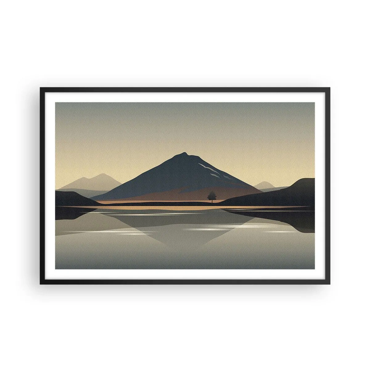 Plakát v černém rámu - Zrcadlový odraz - 91x61 cm