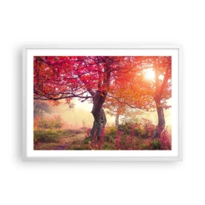 Plakát v bílém rámu - Šílenství rozkvětu - 70x50 cm