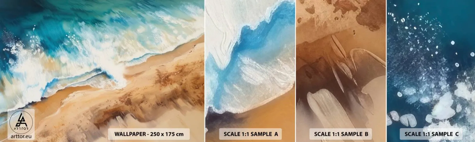 Fototapeta Vzorek Standard Eco - Vlna, která se vrací - Pobřeží, Pobřeží, Oceán - 100x30 cm