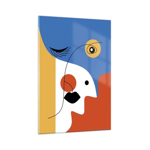 Obraz na skle - Portrét: dekonstrukce - 80x120 cm