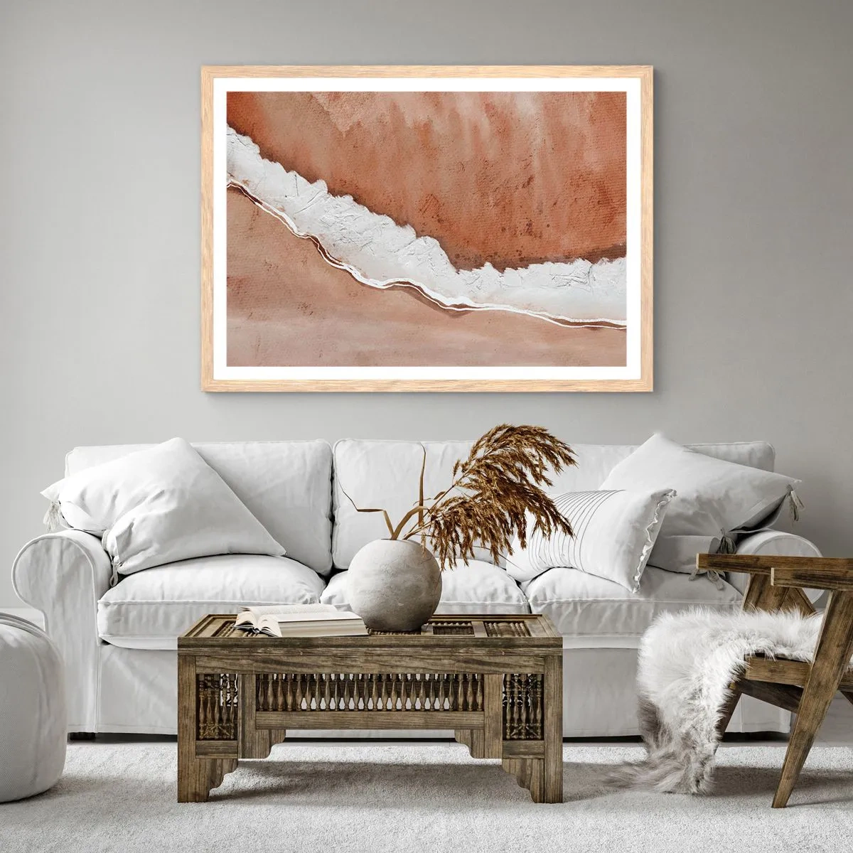 Plakát v rámu světlý dub - V zemitých barvách - 50x40 cm