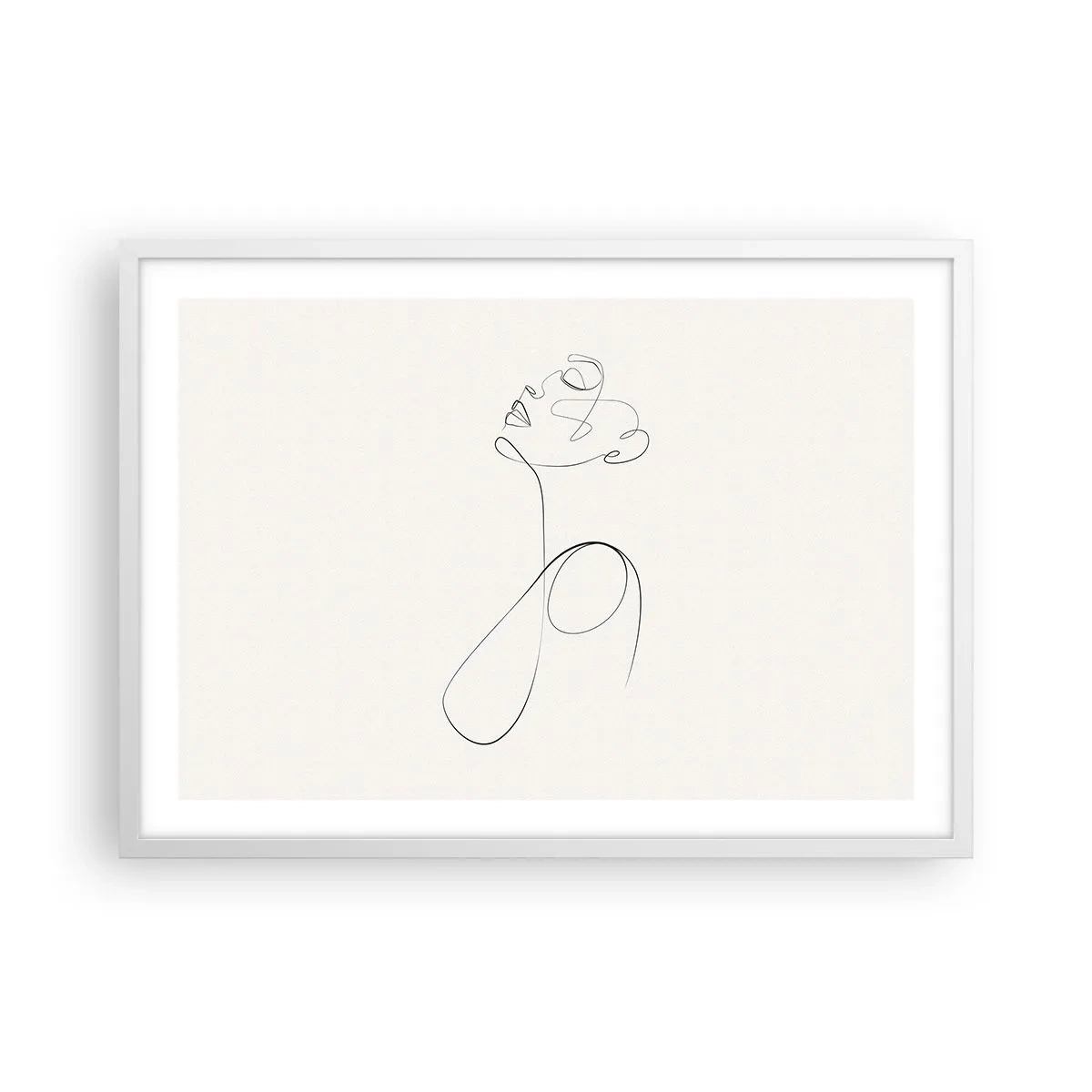 Plakát v bílém rámu - Zamotaná ve snech - 70x50 cm