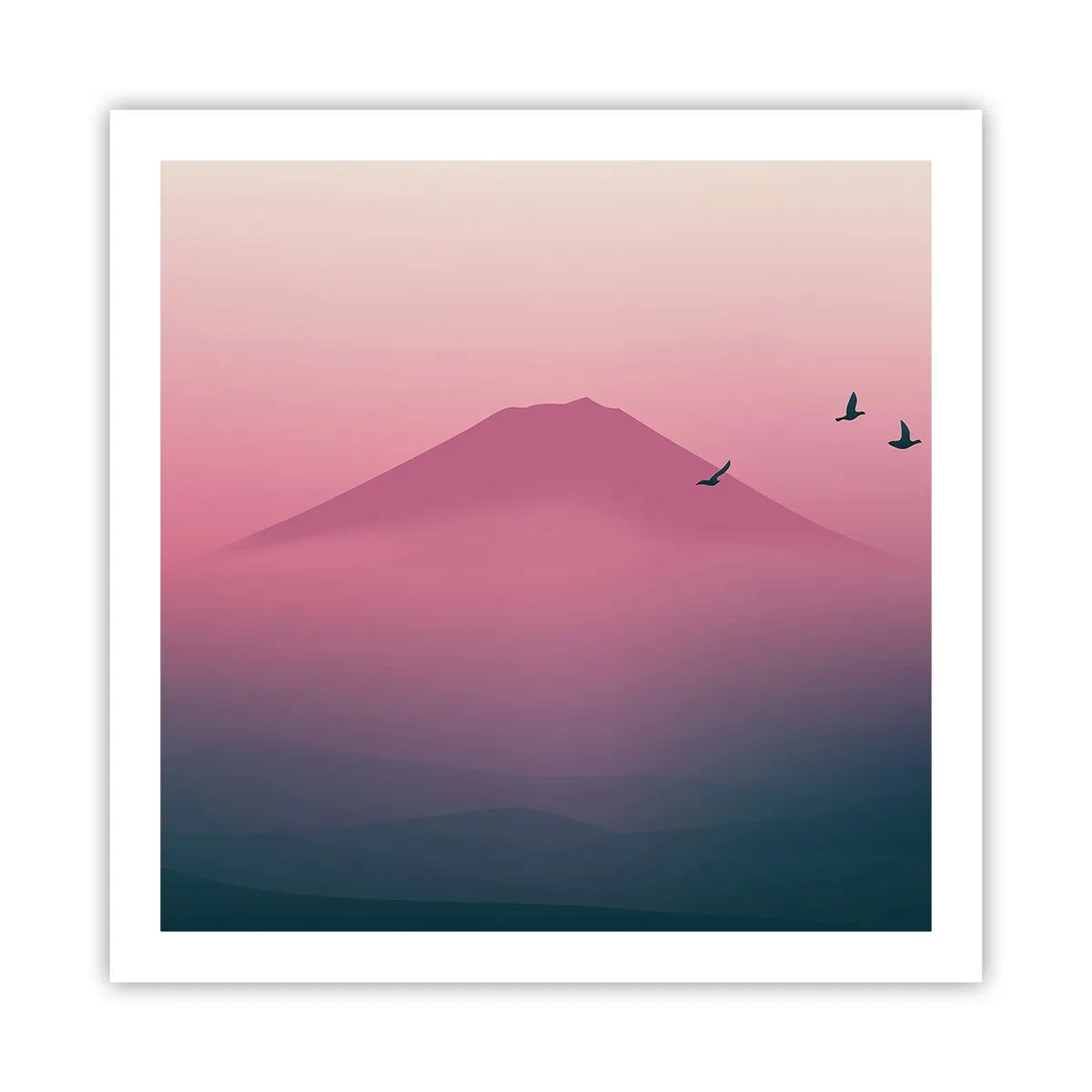 Plakát - Poutníci nad oblaky - 60x60 cm