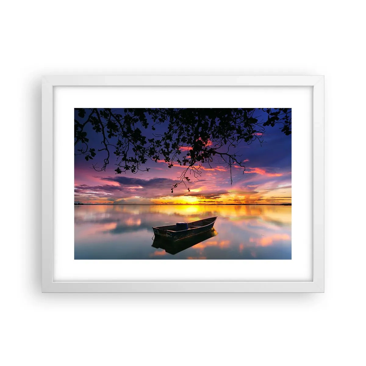 Plakát v bílém rámu - „Zdá se, že visíš uprostřed nebe…“ - 40x30 cm