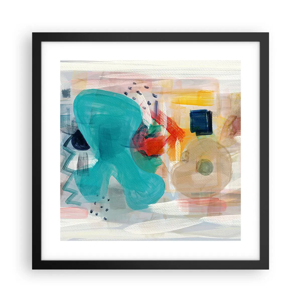 Plakát v černém rámu - Barevná hra - 40x40 cm