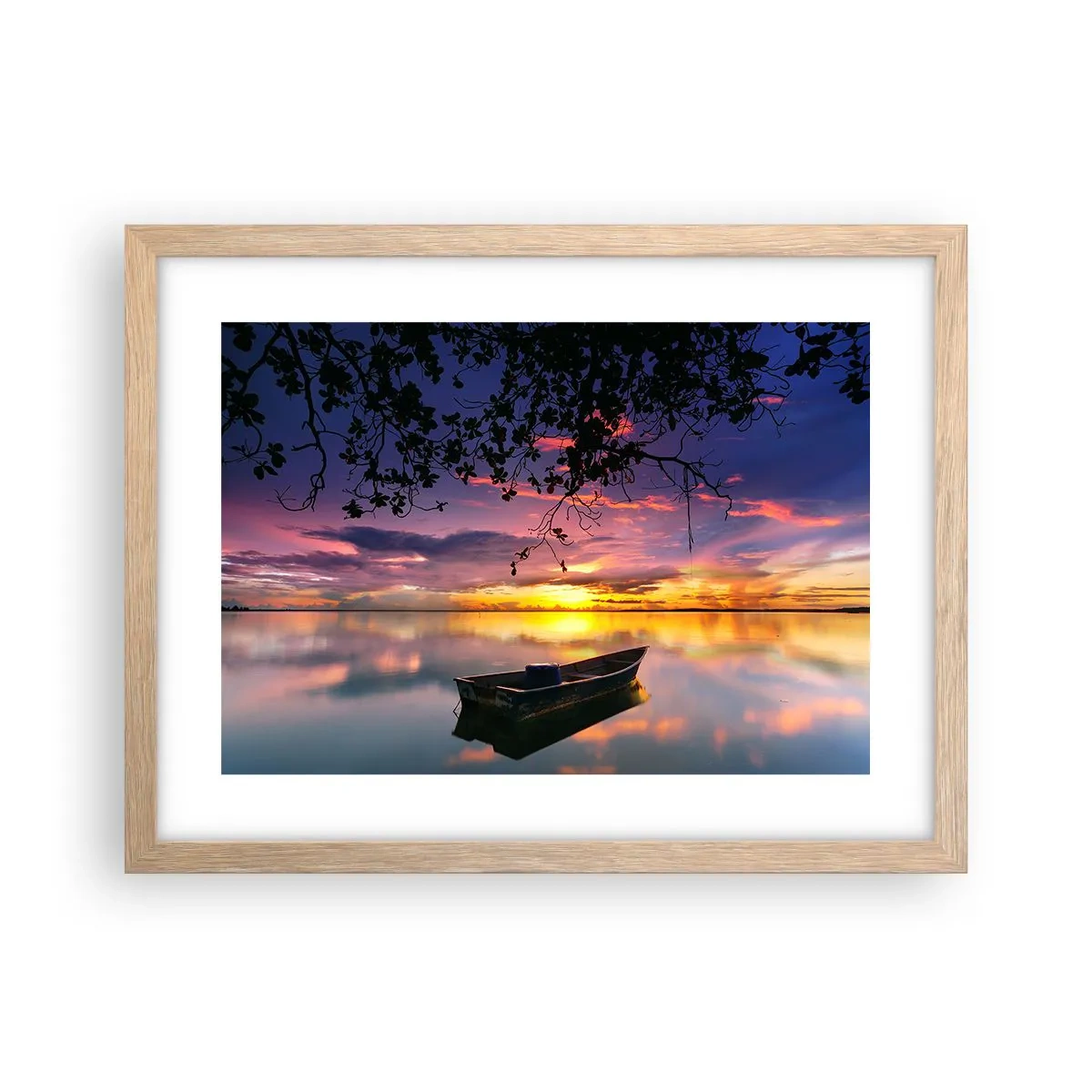 Plakát v rámu světlý dub - „Zdá se, že visíš uprostřed nebe…“ - 40x30 cm