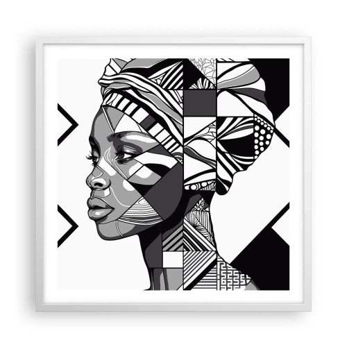 Plakát v bílém rámu - Etnický portrét - 60x60 cm
