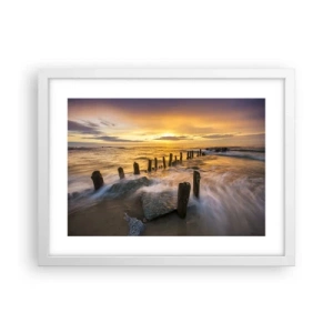 Plakát v bílém rámu - Drsná krása Baltského moře - 40x30 cm