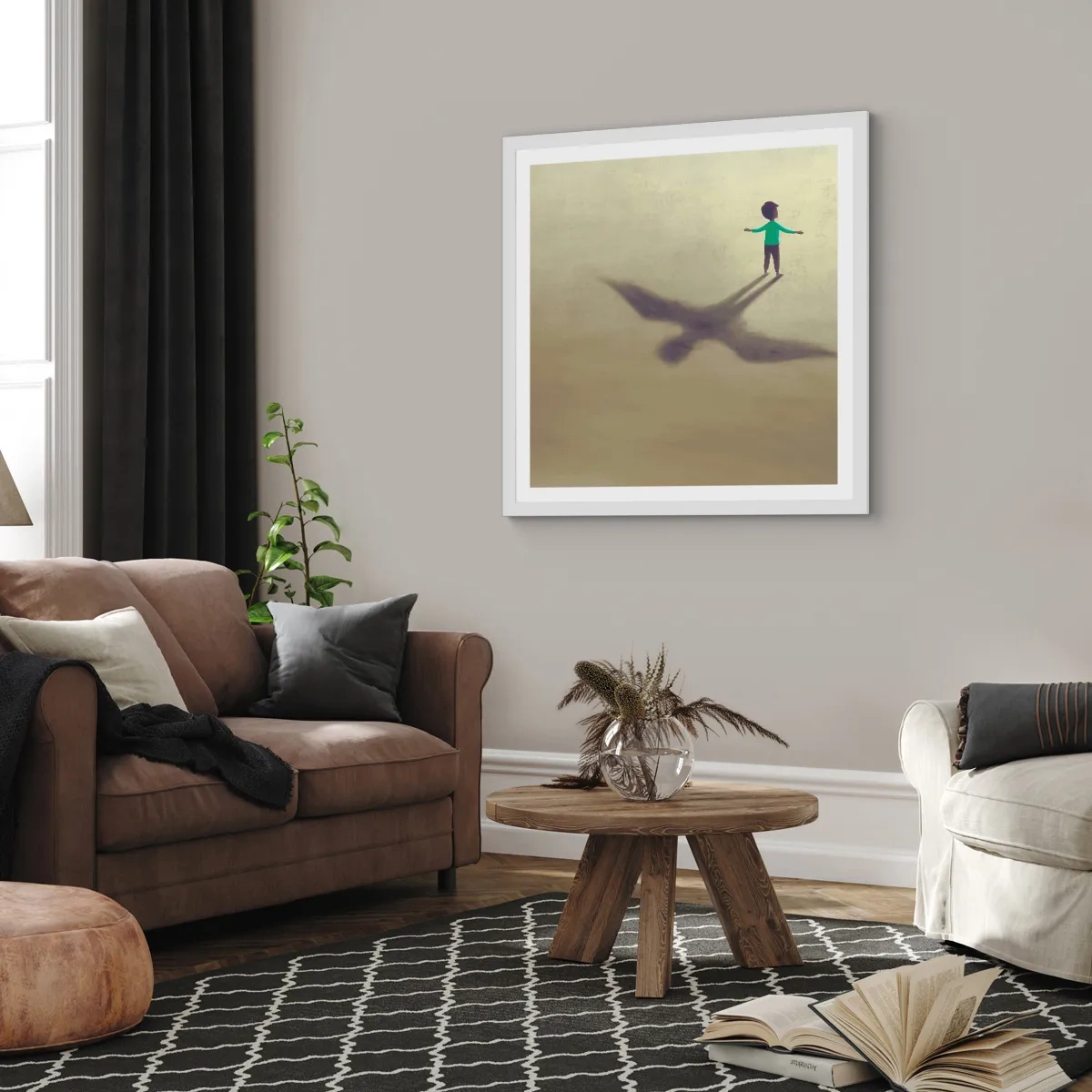 Plakát v bílém rámu - Hrdina budoucnosti - 30x30 cm